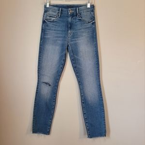 Mother High Waisted Looker Ankle Fray